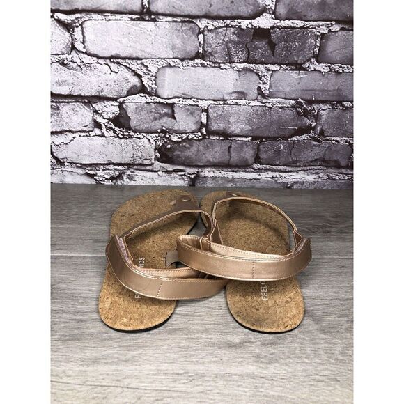 Feel Grounds Seaside Luxe Rose Pink Leather Strap Cork Flat Sandals Women Sz 42 - Picture 5 of 16